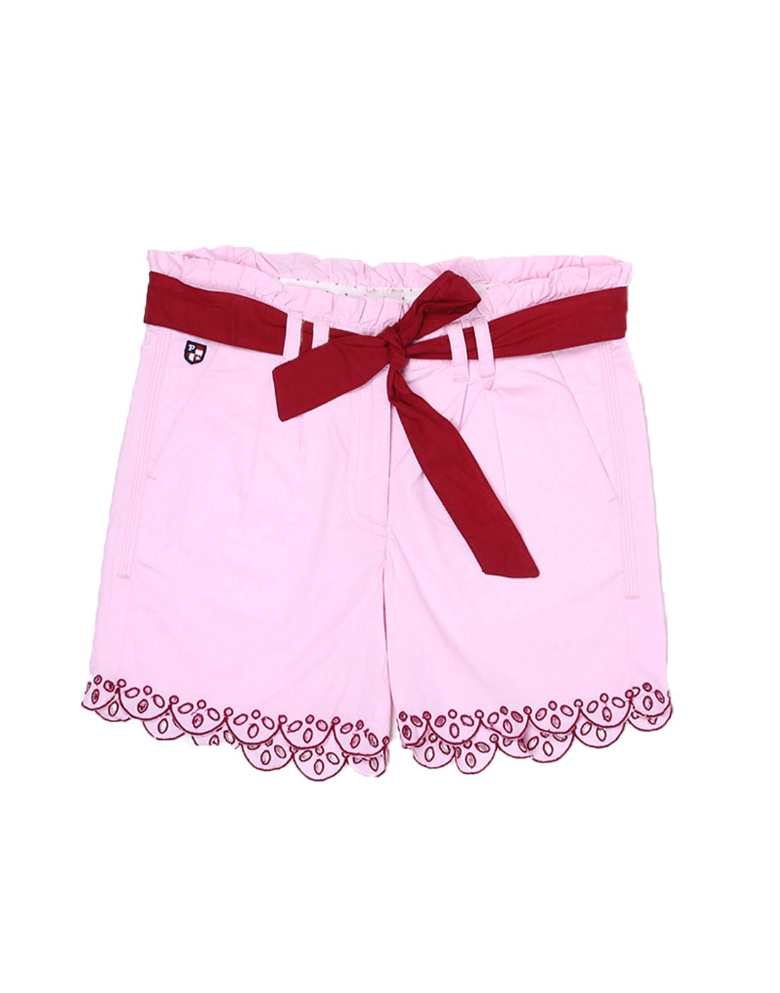 U.S.Polo Assn. Girls Regular Fit Solid Pink Shorts